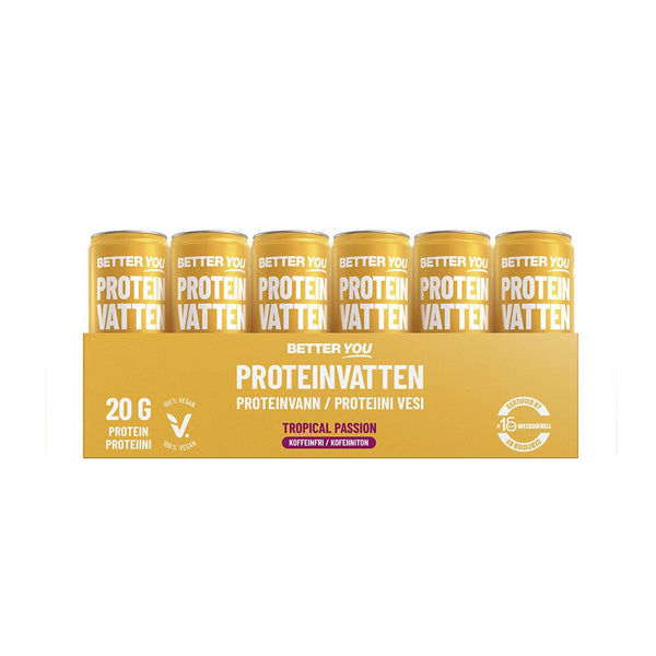 Better You Proteinvatten Tropical Passion Koffeinfri 330 ml – sex flaskor Proteinvatten Tropical Passion