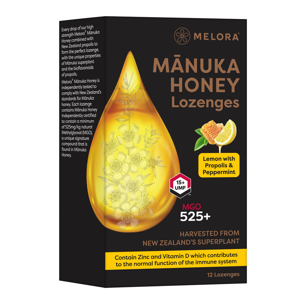 Melora Manuka & Propolis Lozenges Lemon & Peppermint 12 st