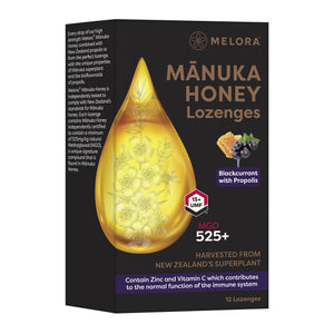 Melora Manuka & Propolis Lozenges Blackcurrant 12 st