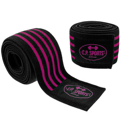 C.P. Sports Knee Wraps black/pink 2 m