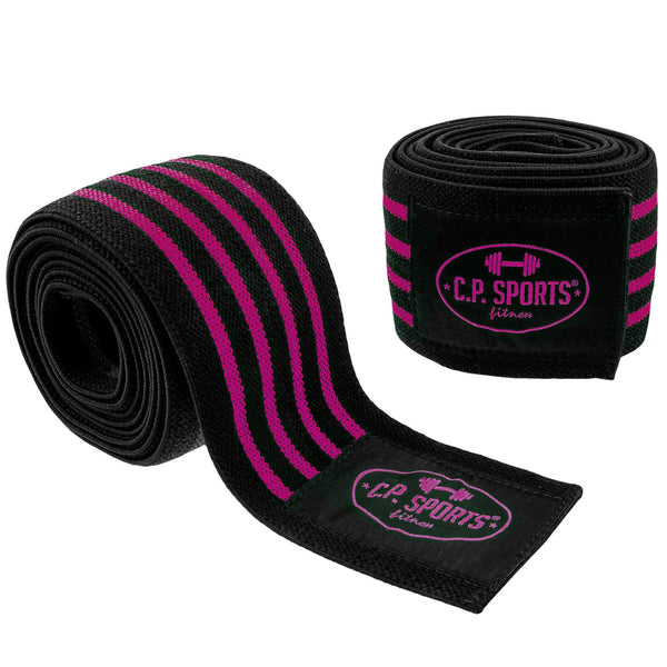 C.P. Sports Knee Wraps black/pink 2 m