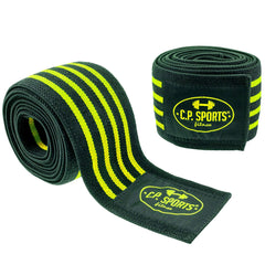 C.P. Sports Knee Wraps Black/Yellow 2 m