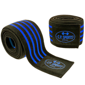 C.P. Sports Knee Wraps Black Blue 2 m