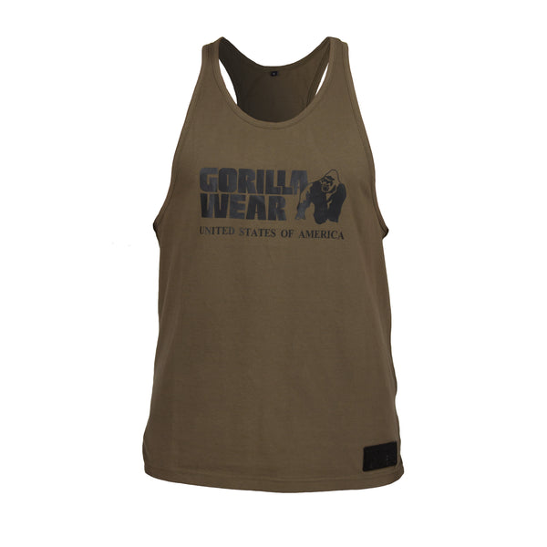 Gorilla Wear Classic Tank Top Army Green – linne framifrån