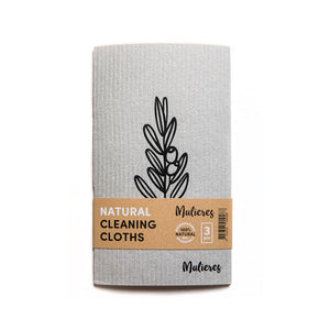 Mulieres Naturlig Disktrasa 3-Pack – Mulieres Natural Cleaning Cloths i grå förpackning