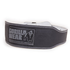 Gorilla Wear 4 Inch Padded Leather Belt Black/Grey