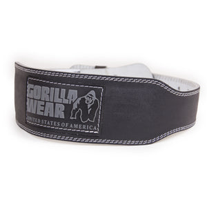 Gorilla Wear 4 Inch Padded Leather Belt Black/Grey