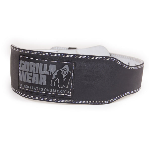 Gorilla Wear 4 Inch Padded Leather Belt Black/Grey