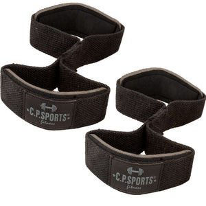 C.P. Sports Figure 8 Straps Lifting Loops Black