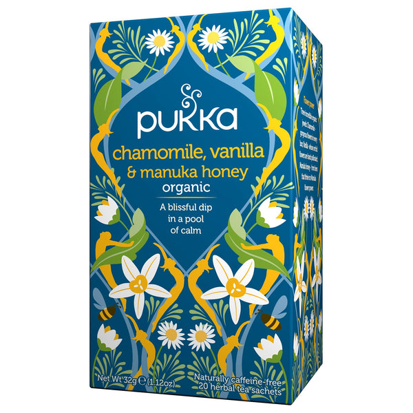 Pukka Te Chamomilla & Manuka Honey 20 påsar – Pukka Chamomile Vanilla & Manuka Honey teförpackning