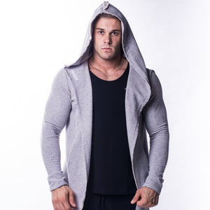 NEBBIA Aw Long Coat grey – lång kappa på modell framifrån