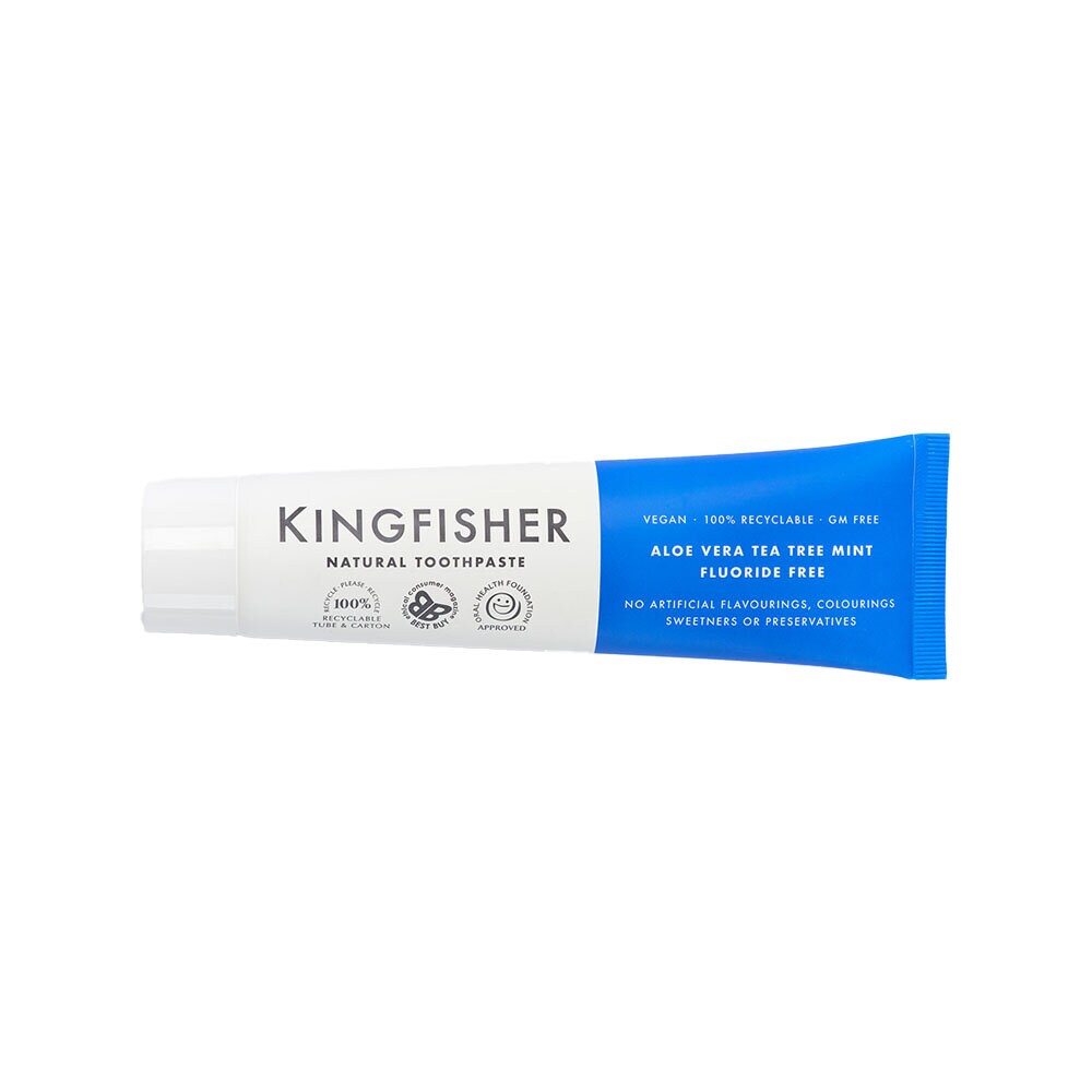Kingfisher Naturlig Fluorfri Tandkräm Aloe Tea Tree Mint 100 ml
