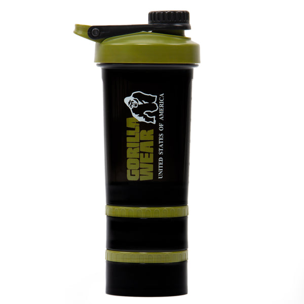 Gorilla Wear Shaker 2 Go Black/Army Green 500 ml + 130 ml x 2