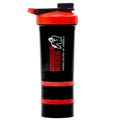 Gorilla Wear Shaker 2 Go Svart/Röd 500 ml + 130 ml x 2