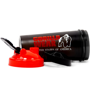 Gorilla Wear Shaker XXL black/red 1000 ml – med lock