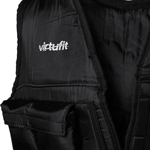 Virtufit Justerbar Viktväst 10 kg – närbild av viktvästens frontficka
