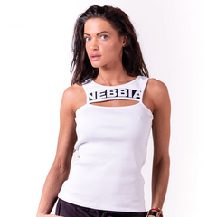 NEBBIA Rib Cut Out Top White