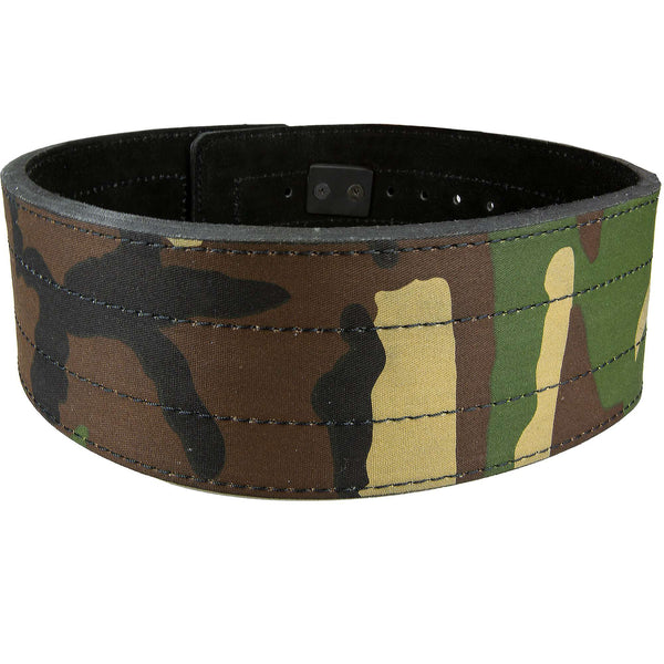 C.P. Sports Powerlifting Lever Belt Green Camo – närbild av insida och vaddering