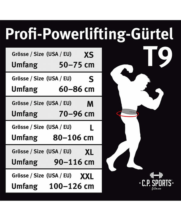 C.P. Sports Powerlifting Lever Belt Green Camo – storleksguide