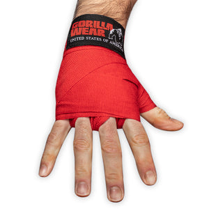 Gorilla Wear Boxing Hand Wraps Red 4 m – boxningslinda runt öppen hand
