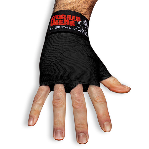 Gorilla Wear Boxing Hand Wraps Black 4 m – boxningslinda runt öppen hand