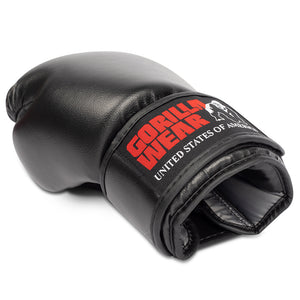 Gorilla Wear Mosby Boxing Gloves Black – boxningshandskar framifrån