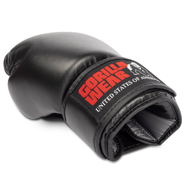 Gorilla Wear Mosby Boxing Gloves Black – boxningshandskar framifrån