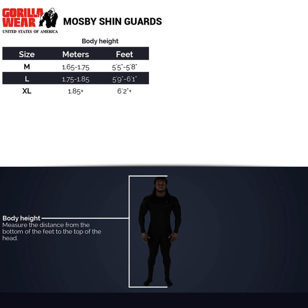 Gorilla Wear Mosby Shin Guards Black – storleksguide
