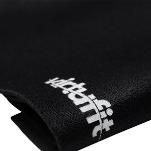 Virtufit Waist Trimming Belt Black – närbild av material och logotyp