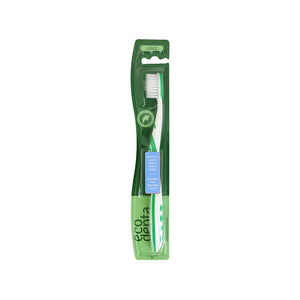 Ecodenta Toothbrush Soft – Ecodenta tandborste Soft med gröna detaljer i grön förpackning