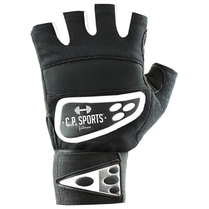 C.P. Sports Wrist Wrap Glove black/white – handske ovanifrån