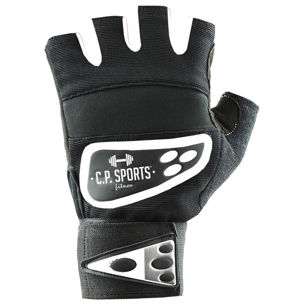 C.P. Sports Wrist Wrap Glove black/white – handske ovanifrån