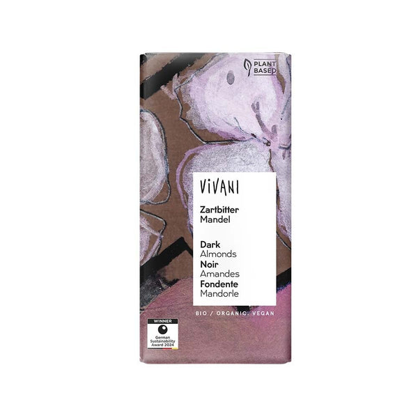 Vivani Ekologisk Mörk Vegansk Choklad Mandel 100 g