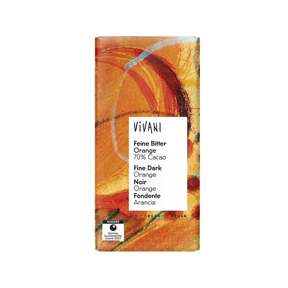 Vivani Ekologisk Mörk Vegansk Choklad Apelsin 80 g