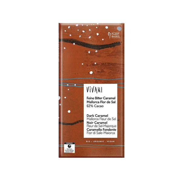 Vivani Ekologisk Mörk Vegansk Choklad Karamell & Mallorca Fleur de Sel 80 g