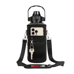 Gorilla Wear Water Bottle With Sleeve 2 L black