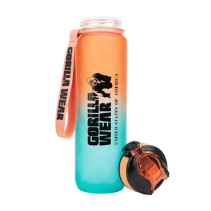 Gorilla Wear Gradient Water Bottle Green Orange 1000 ml – vattenflaska med lock