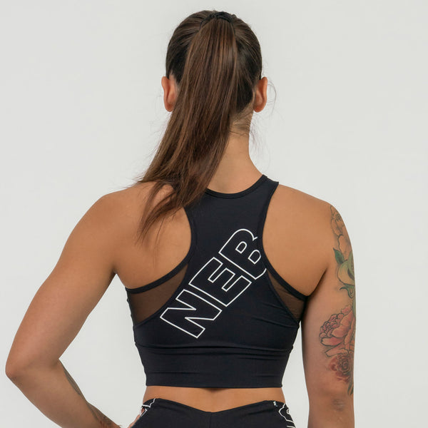 NEBBIA FIT Active Padded Sports Bra Black – sport-bh på modell bakifrån