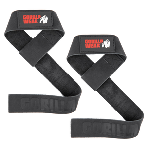 Gorilla Wear Leather Lifting Straps Black