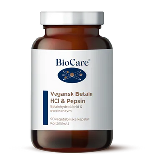 BioCare Vegansk Betain HCL & Pepsin 90 kapslar