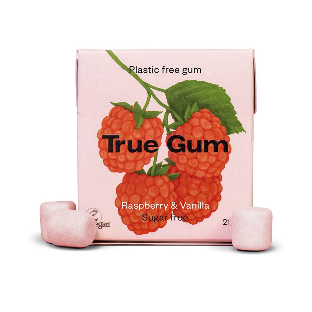 True Gum Tuggummi Raspberry & Vanilla 21 g