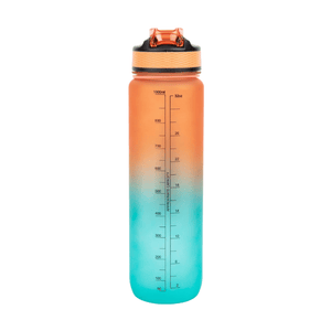 Gorilla Wear Gradient Water Bottle Green Orange 1000 ml – vattenflaska med måttmarkeringar