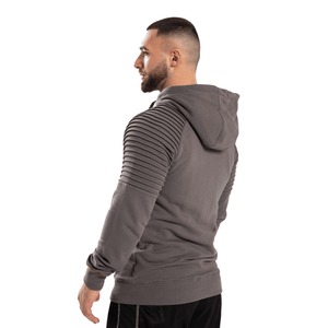 Gorilla Wear Georgia Zipped Hoodie Grey – hoodie på modell bakifrån