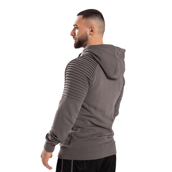 Gorilla Wear Georgia Zipped Hoodie Grey – hoodie på modell bakifrån