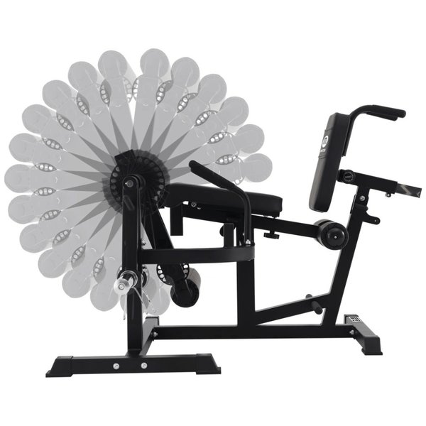 Master Fitness BX25 Ben & Bål Träningsmaskin – benspark med rörelseillustration