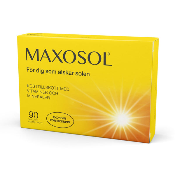 Maxosol 30 kapslar – Maxosol 90 tabletter i gul förpackning