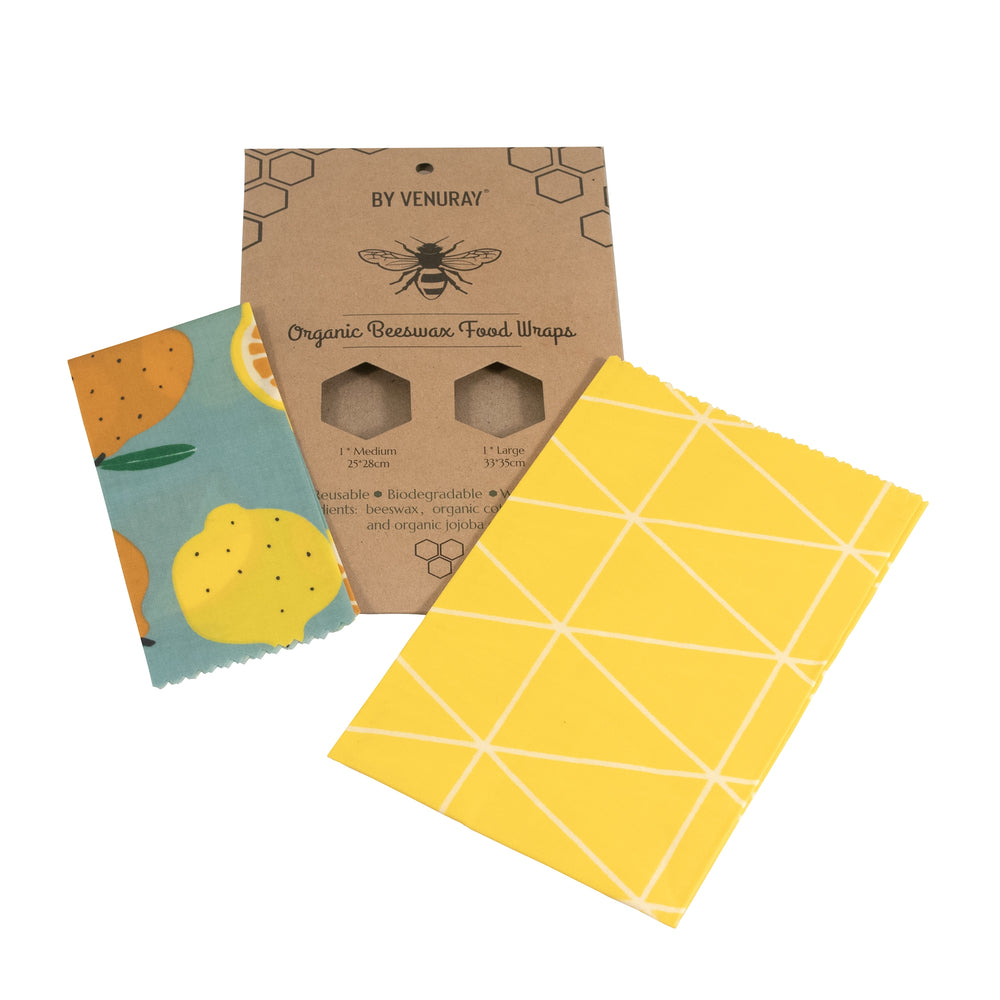 Venuray Bivaxduk Citron & Mönster 2-pack