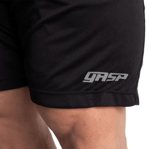 GASP Dynamic Shorts Black – närbild av logotyp