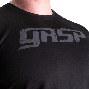 GASP Legacy Gym T-shirt Svart – närbild av ryggtryck