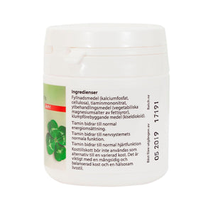 Ledins Vitamin B1 50 tabletter – baksida med ingrediensinformation